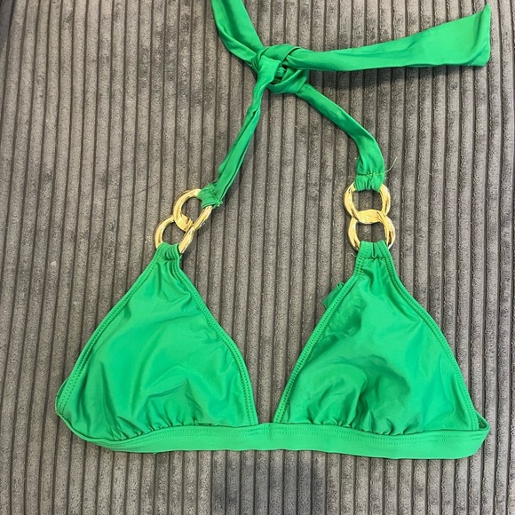 Gianni Bini Green Gold Triangle Bikini Top - Picture 1 of 4